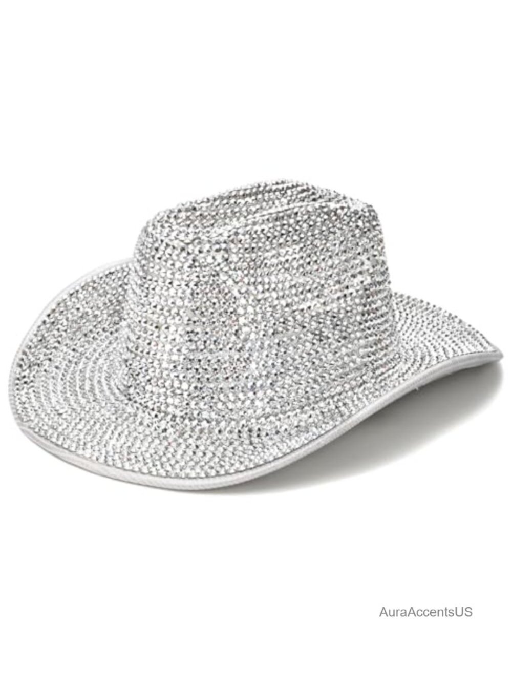 Silver Rhinestone Cowboy Hat for Women Glitter Western Cowgirl Hat Party